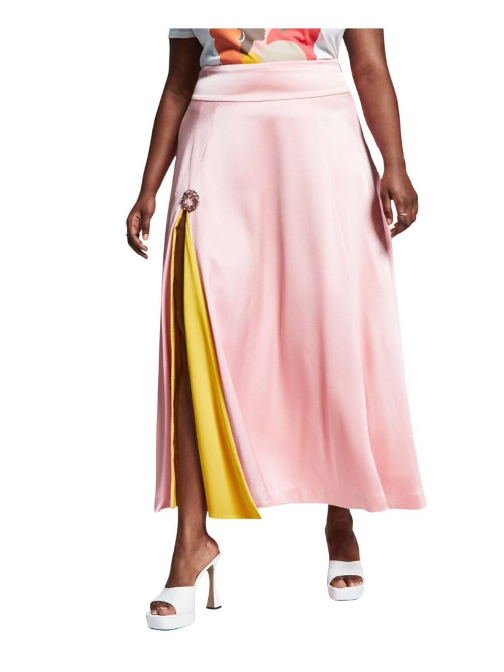 NWT Bar III x Goo Goo with Front Slit and Colorblocked Detail Pink / Yellow 24W